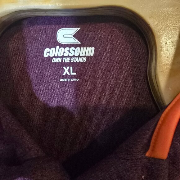 Colosseum Virginia Tech Polo Shirt XL‎ Men's Short Sleeve Maroon Logo - Picture 4 of 5